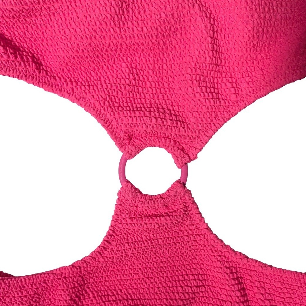 LA Hearts PacSun Pink Cutout O-Ring One Piece Swimsuit Scrunch Barbiecore Sz XS - Picture 6 of 11